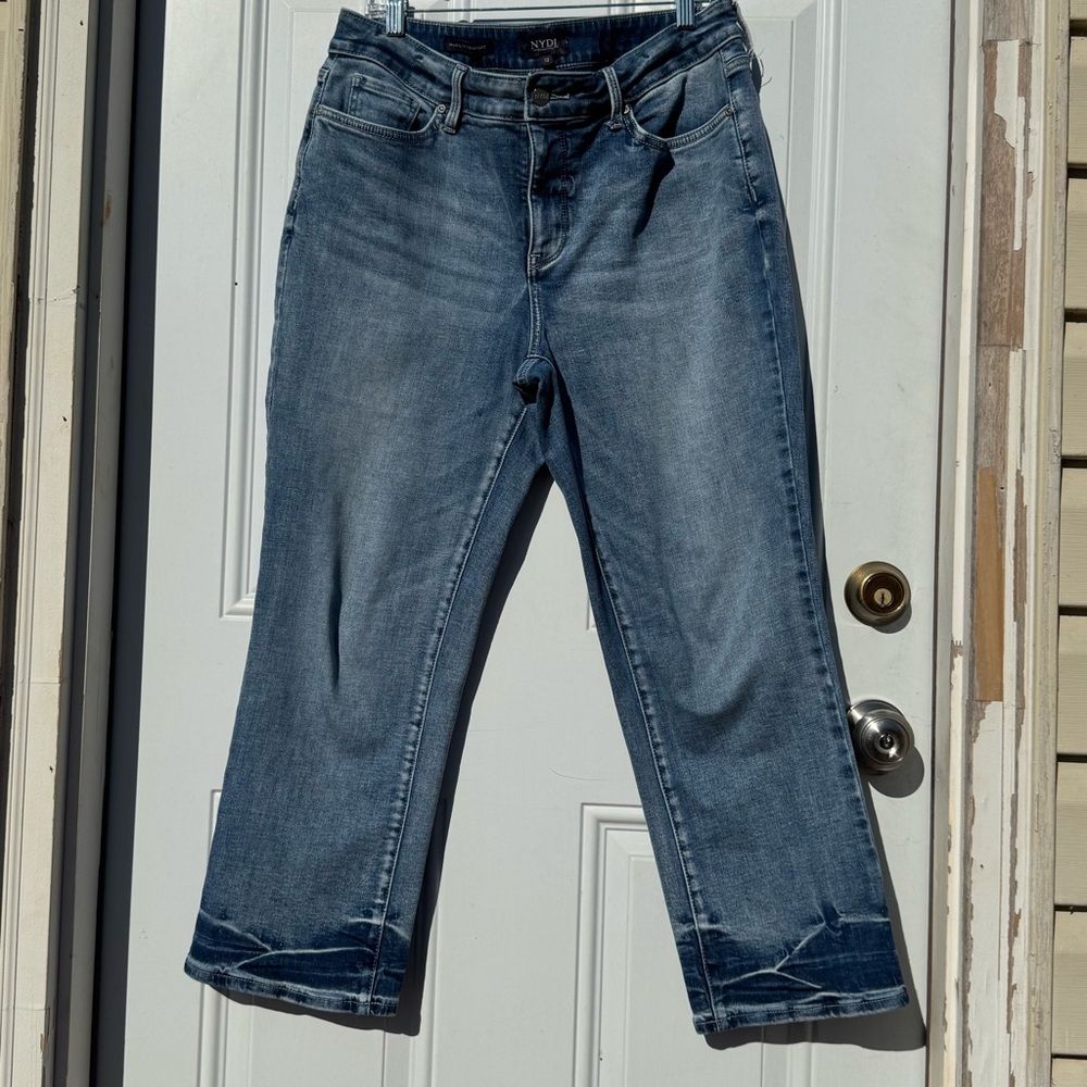 NYDJ Marilyn Straight Lift X Tuck Technology Blue Women's Jeans Size 12